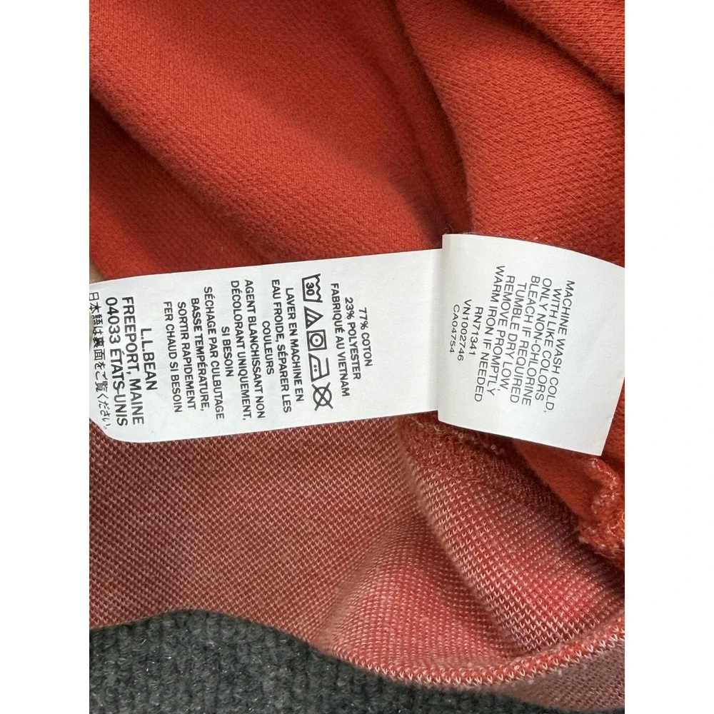 LL Bean Comfort Stretch Pique 1/4 Zip Pullover Mens XL Pink Salmon Logo